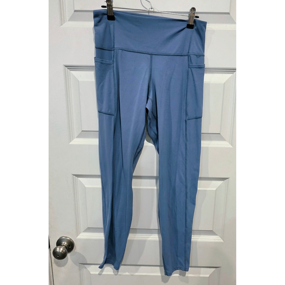 Patagonia Leggings Womens Medium Blue Synthetic Sporty Pockets Activewear Tights
